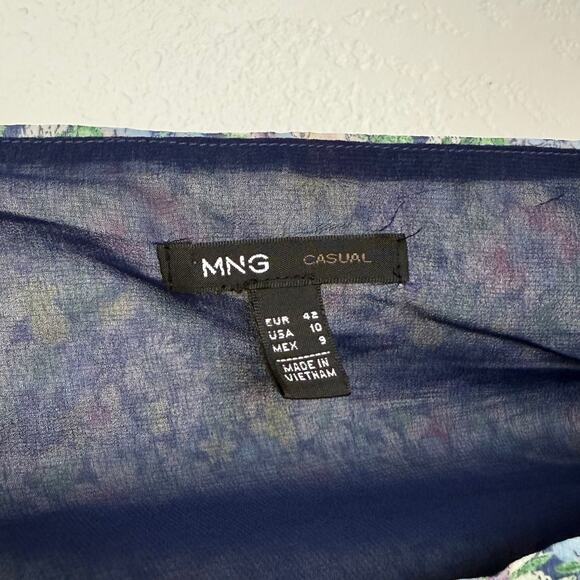 MNG Mango Floral Tiered Ruffle Mini Skirt Size 10 - Picture 4 of 5